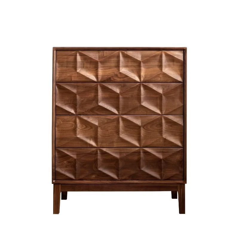 

American black walnut solid wood chest Nordic bedroom wall drawer storage cabinet dining room household side dining cabinet