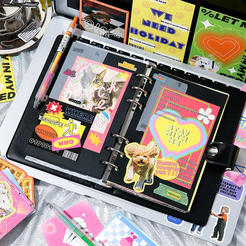 10Pcs Heartbeat Dessert Decorative Card DIY Material Hand Account Collage Album Journal Scrapbook Postcard Background Stationery