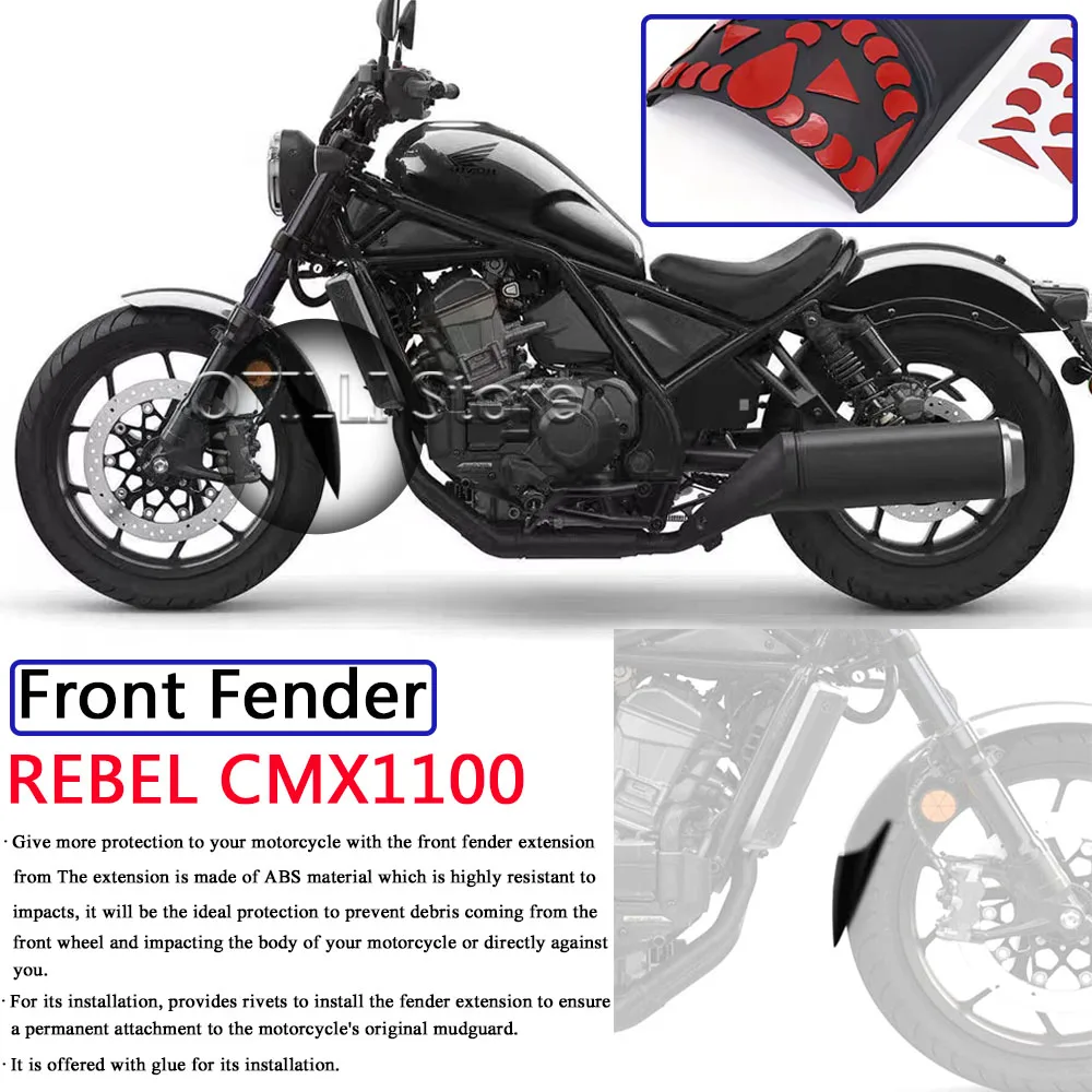 

Motorcycle Front Fender Front Wheel Extension Fender Splash Mudguard Guard For Honda REBEL CMX 1100 Rebel cmx 1100 2021 2022