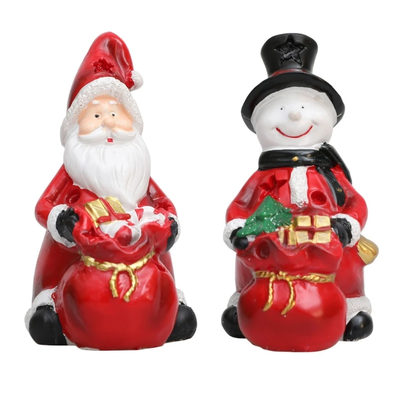 New Santa/Snowman Ornament for Festival Home Decoration Resin Sculpture Accessories