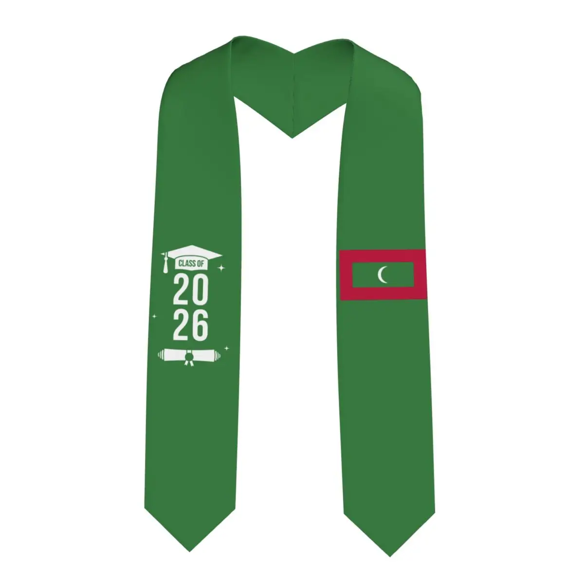 Class Of 2026 Maldives Flag Graduation Stole Sash Scarf For International Students Proud 183CM Long