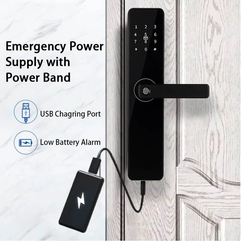 Smart Door Lock House TTLock APP Remote Unlock Fingerprint IC Card Password Keypad Anti-Theft Entrance Electronic Room Door Lock