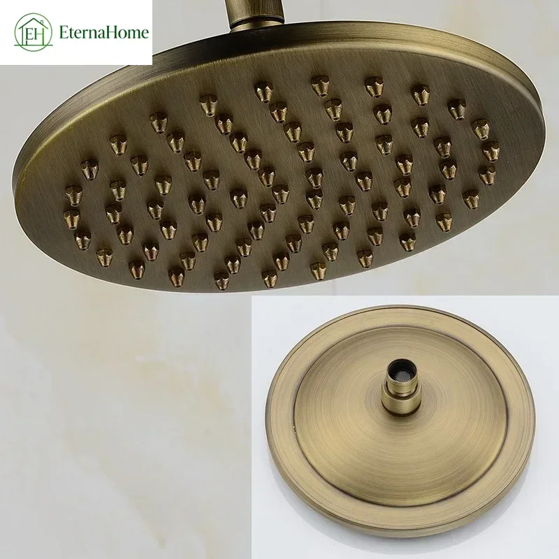 Round Fixed Showerhead All Copper Showerhead Rainfall Rain Shower Head High Pressure Bath Faucet Rainshower