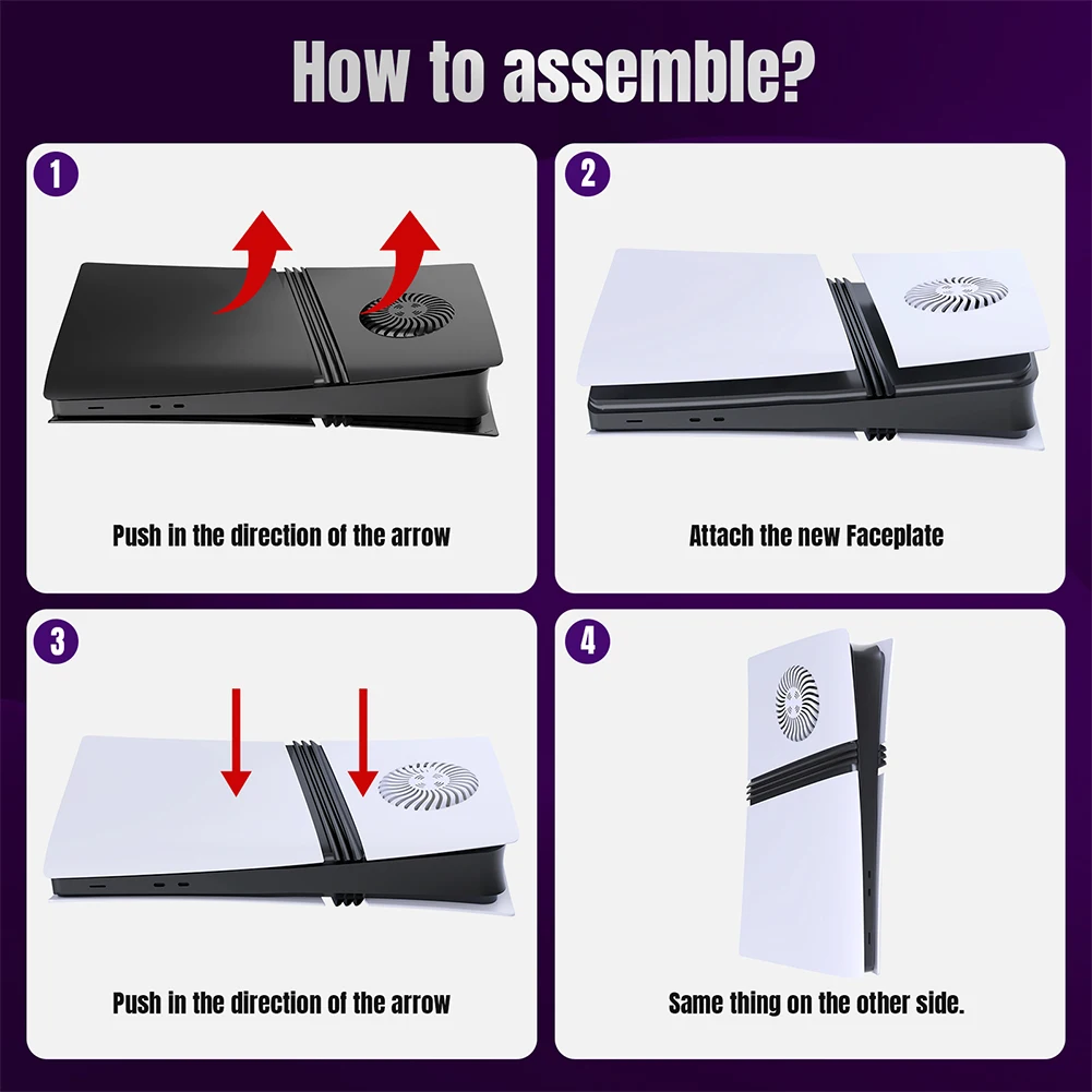 Plaque frontale de Console PS5 Pro, coque rigide en plastique, panneaux de couverture de Console, remplacement de protection pour PlayStation 5 Pro