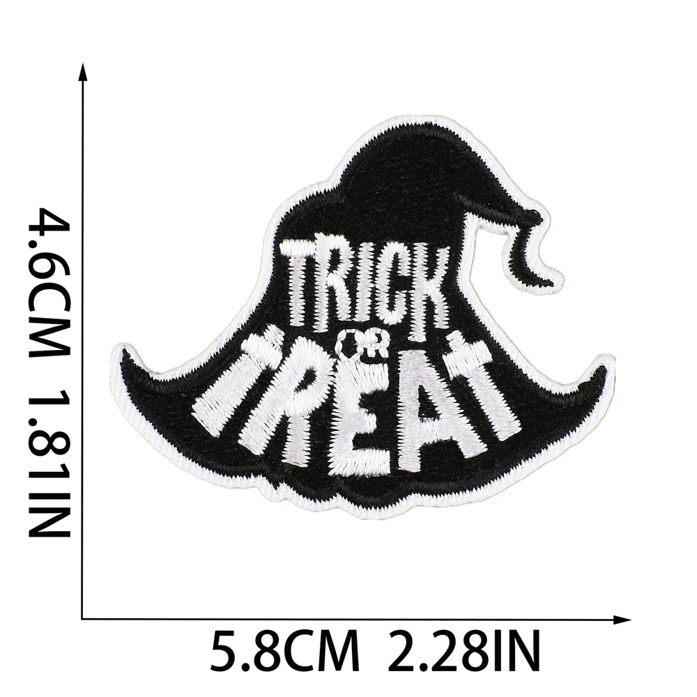 Patch for Clothing Sewing Stickers Iron On Patches Halloween Terror Embroidery Fusible Applique Badge Backpack Decoration Stripe