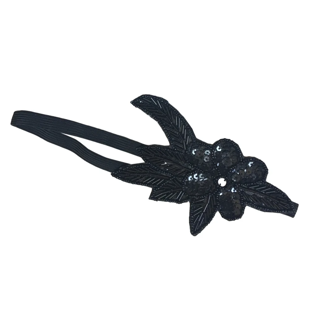 غطاء رأس للشعر مطرز بالخرز، تاج أسود بسيط لوصيفة العروس وحفلات الزفاف وحفلات التخرج وديكور الحب وتصفيف الشعر #1