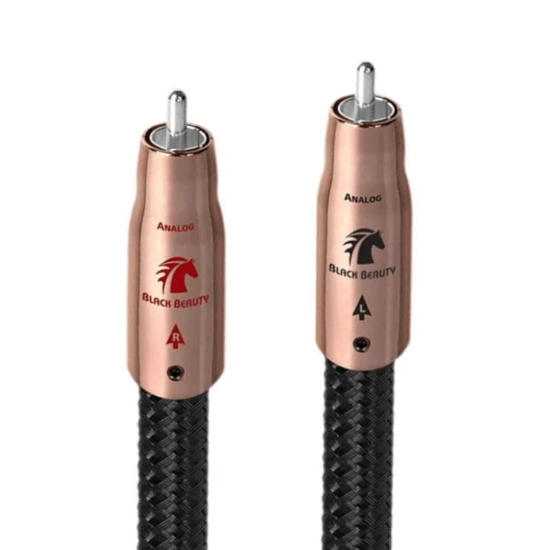 Black Beauty RCA Cable Solid PSC+ Copper HiFi Audio Power Amplifier Analog Interconnect Signal Cable with Box