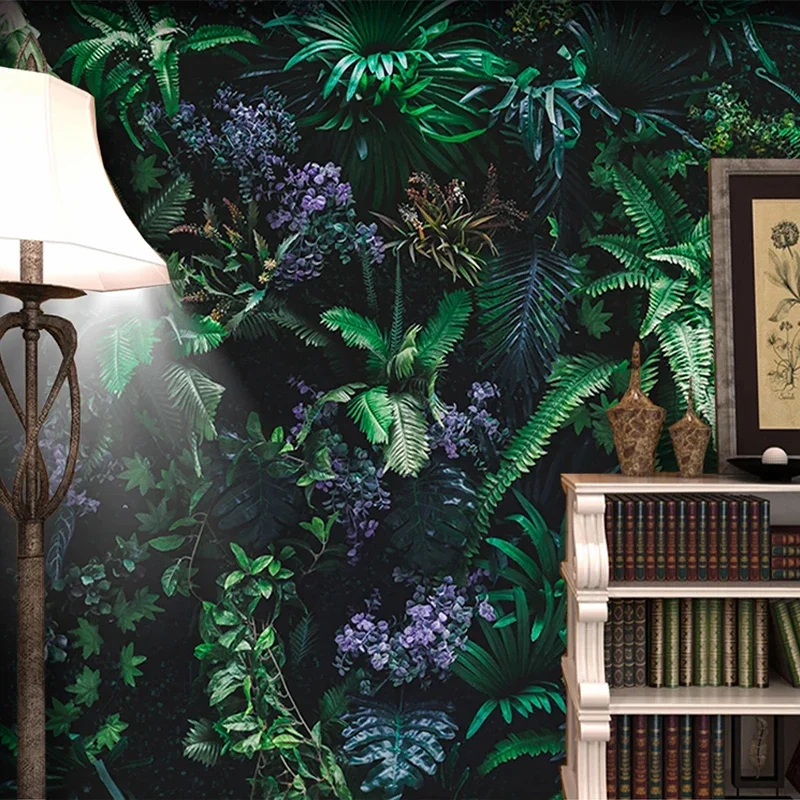 Custom Photo Mural 3D Tropical Rainforest Green Plant Leaves Wall Painting Wallpaper For Living Room Bedroom Home Decoration