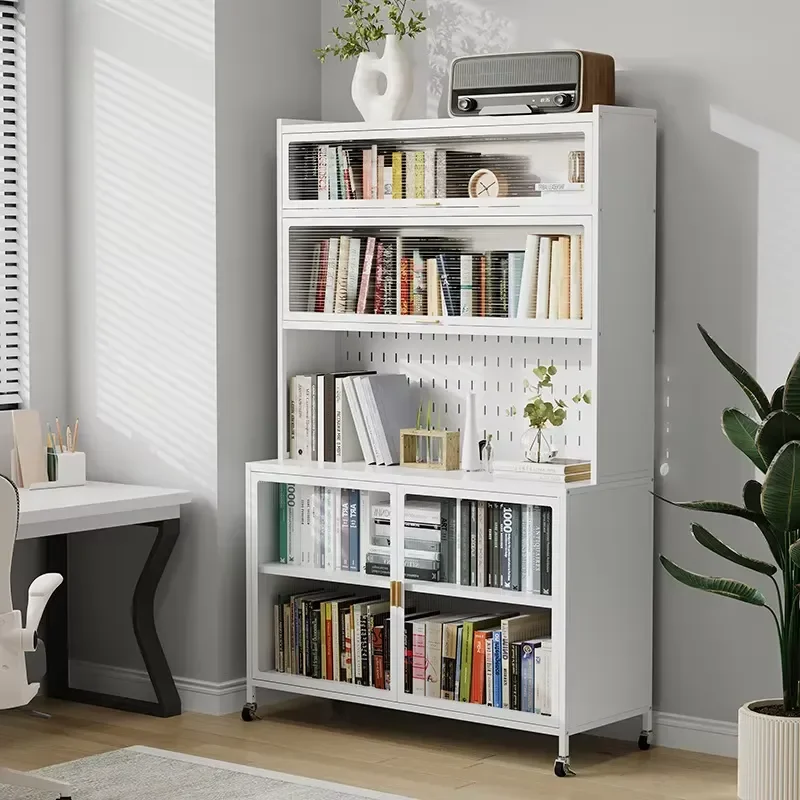 Modern Dustproof Freestanding Kitchen Storage Cabinet with Flip Doors Iron Sideboard for Kitchen Storage