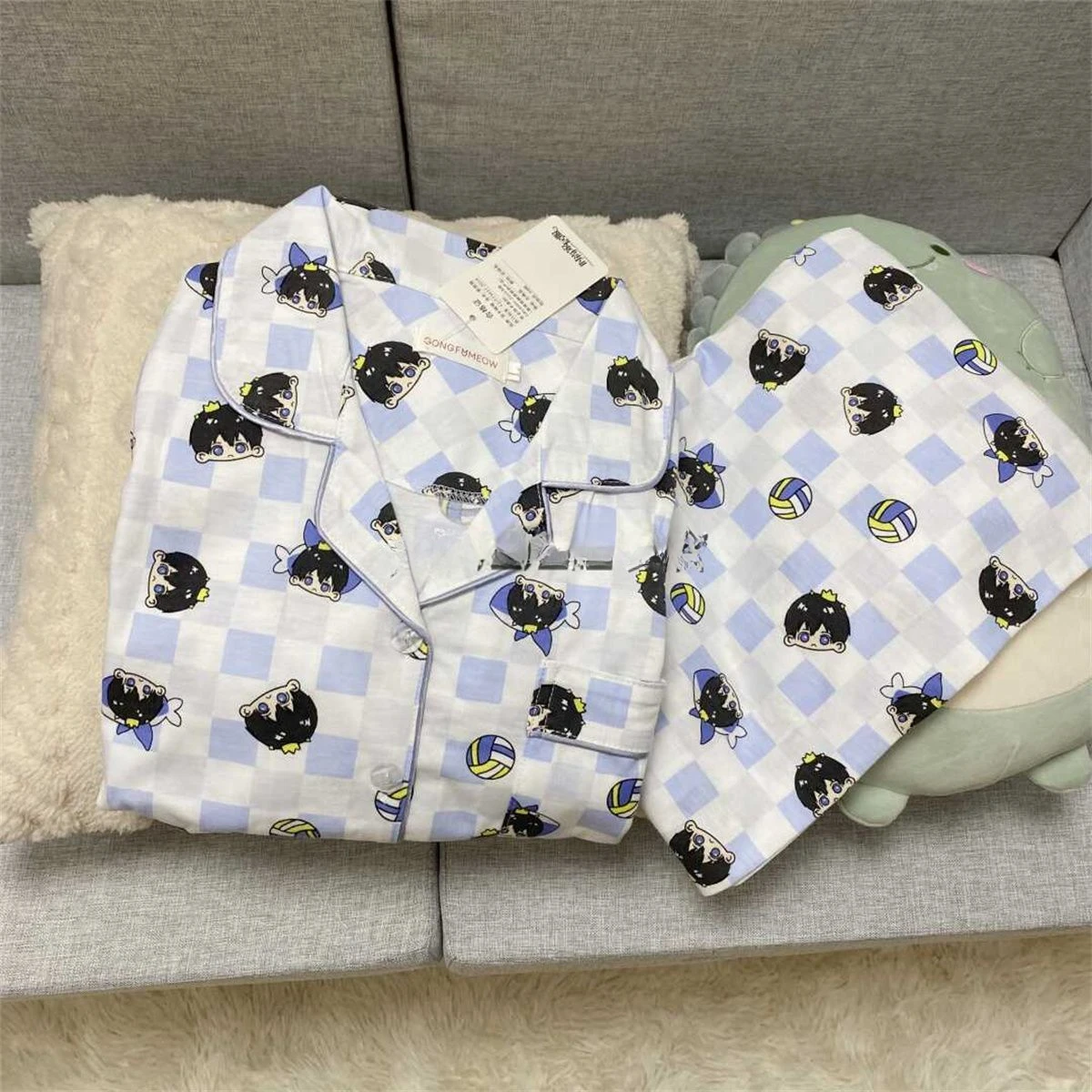 

Haikyuu Kageyama пижамы милый мультфильм аниме весенняя одежда свободная студенческая ночная рубашка женские брюки с длинными рукавами простой домашний комплект