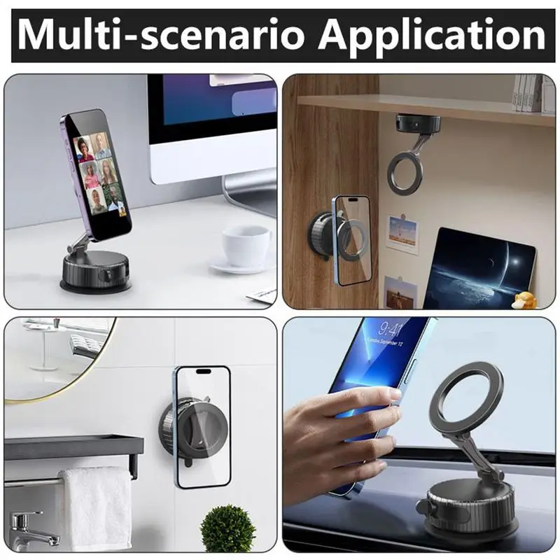 Magnetic Vacuum Phone Holder 360 Degree Rotation Foldable Phone Stand Car Mount Automobile Cradles Vehicle Accessories For Most