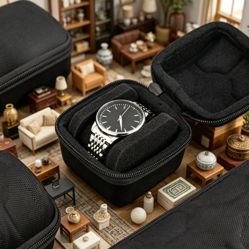 1pc Watch Storage Box,Portable Storage Pouch, 1 Slot, Decorative, Protective Case, Featuring Flexible Foam