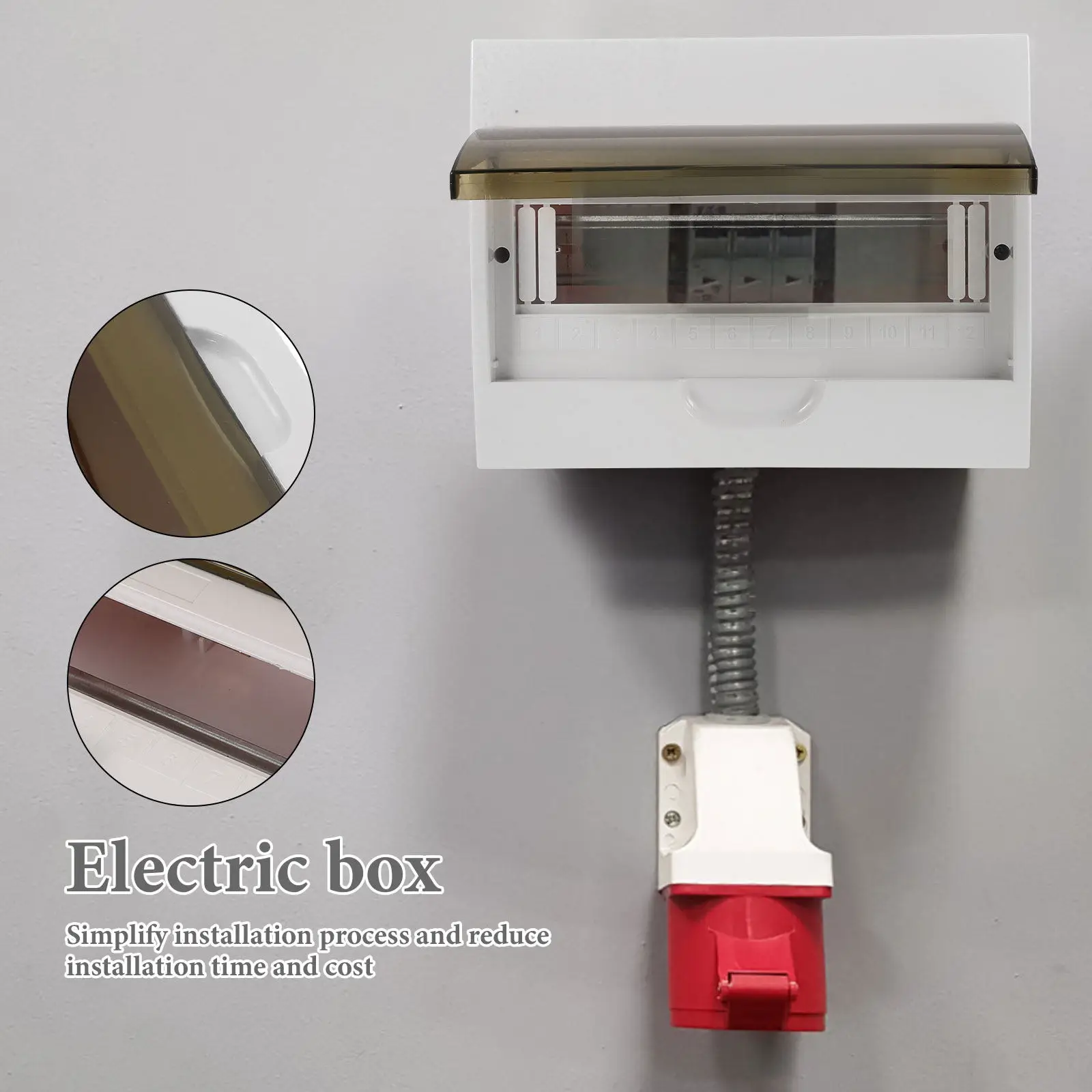 Waterproof Electrical Breaker Box Outdoor ABS Plastic Panel Cover Small Circuit Distribution Protection Box for Power Switch view 4