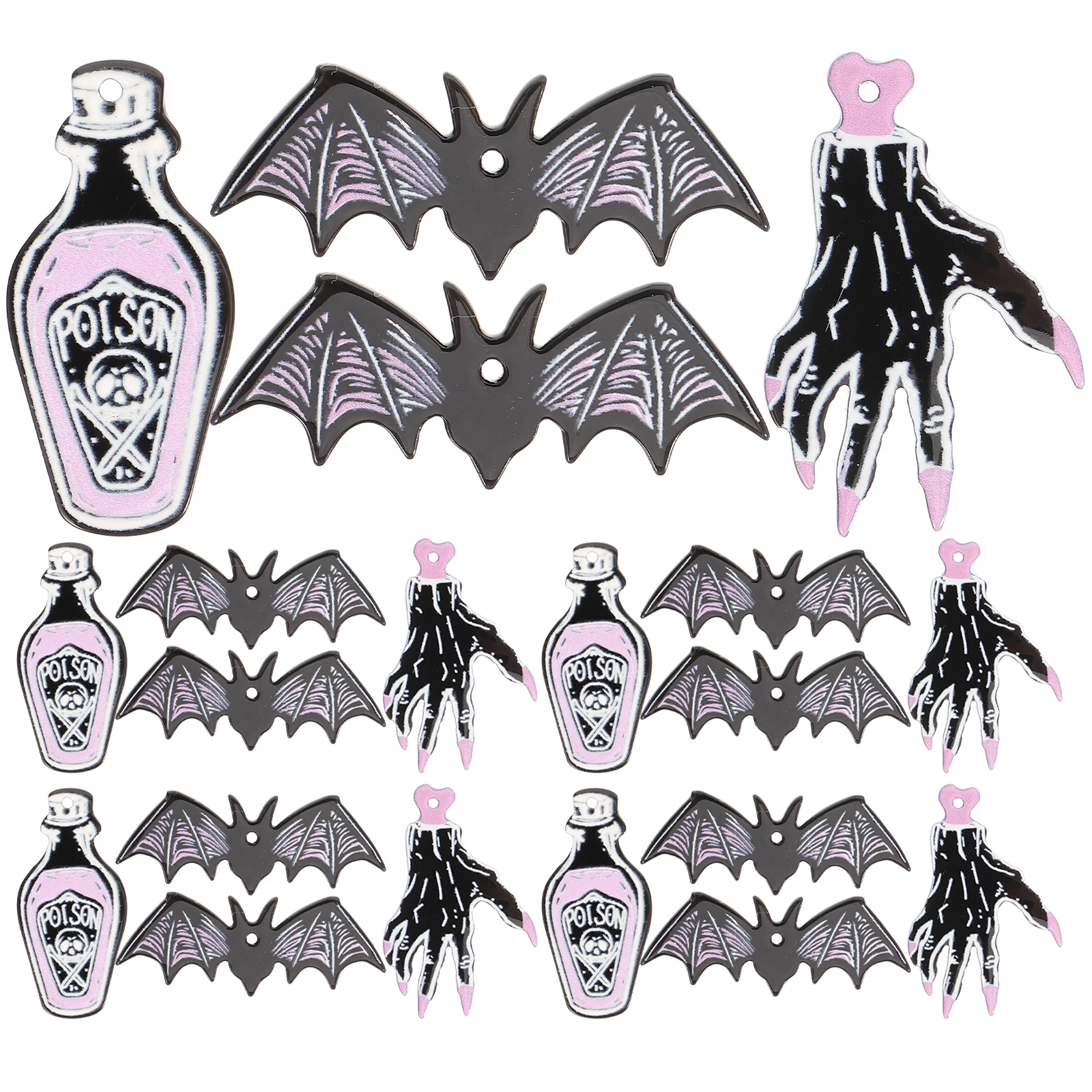 

30pcs Acrylic Jewelry Making Diy Jewelry Halloween Pendants Bracelet Necklace Making Supplies Bat Shaped Halloween Decorative