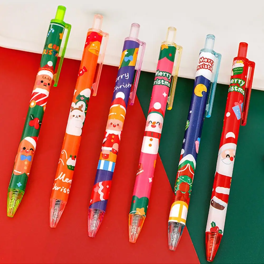 Xmas Ballpoint Pens Christmas Gel Pens Vibrant Christmas Ballpoint Pens with Exquisite Patterns Ultra-fine Point Gel for Writing