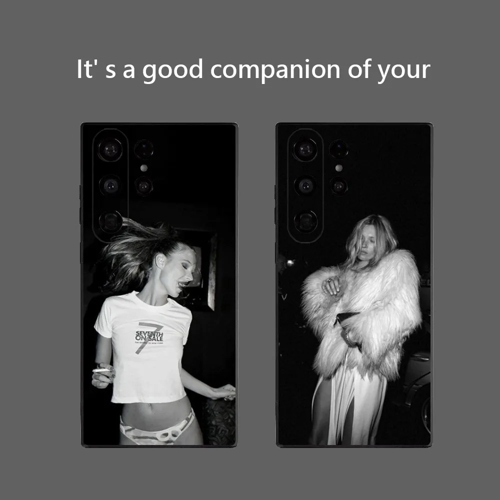 

Model K-Kate M-Moss Phone Case for Samsung Galaxy S25 Ultra S22 S23 S24 Ultra S21 S20 5G Protective Soft Silicone TPU Funda
