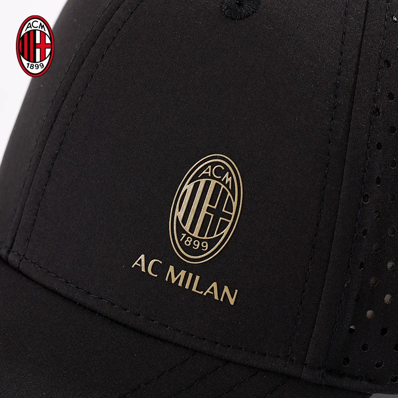 قبعة بيسبول صيفية شبكية من AC Milan قابلة للتنفس للسفر في الهواء الطلق، قبعة منقار البط، شعار الفريق الذهبي، منتجات محيطة بمروحة