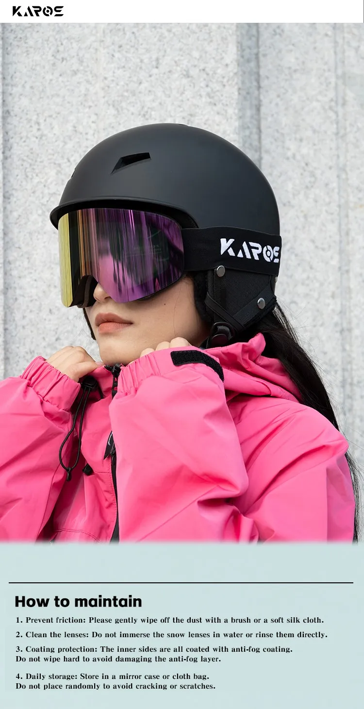 Karos Magnetische Skibrille Doppelschicht Anti-Beschlag UV400 Schutzbrille für Männer und Frauen Snowboard Schneemobil Wintersport-Brillen – Detail 14