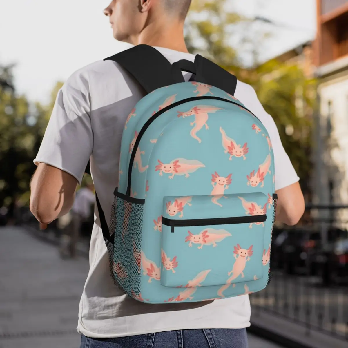Axolotl Zaino per studenti Borsa da scuola Zaino da viaggio per escursionismo per uomo Donna Borse a tracolla per libri alla moda