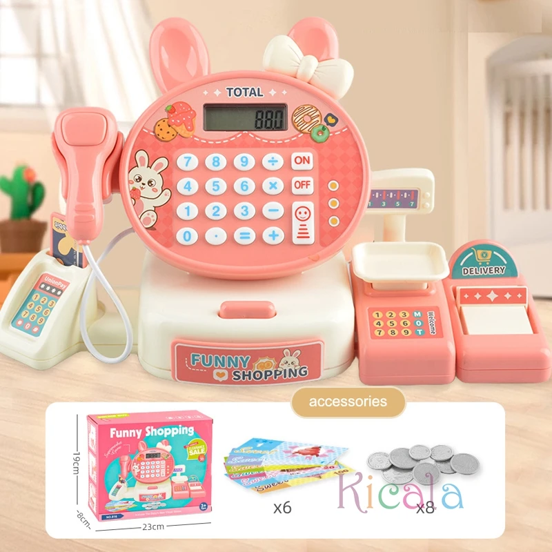 Kids Shopping Cash Register Toys Mini market Receiver Set Calculation Checkout Counter Toy Bithtday Christmas Gifts