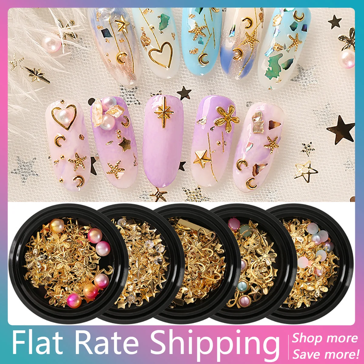 

Flat Rate Shipping 1 Plate Of Metal Nail Art Metal Sticker Decals Strips Designs Available Nail Manicure