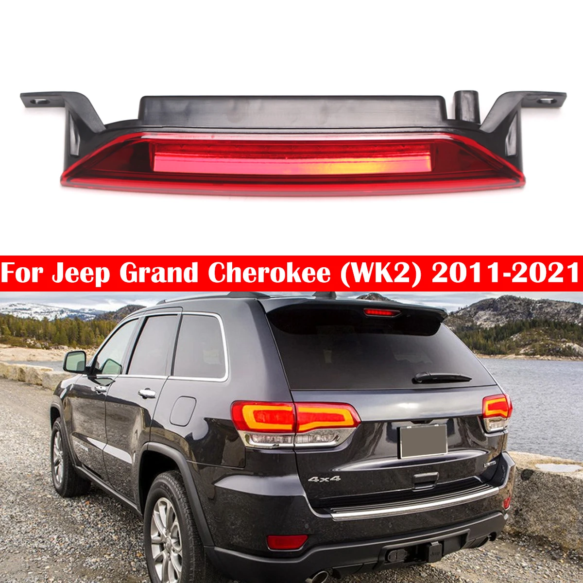 

Car LED 3rd Brake Taillight High Mount Stop Light for Jeep Compass 07-16 Grand Cherokee 11-21 Dodge Caliber 07-12 Durango11-20