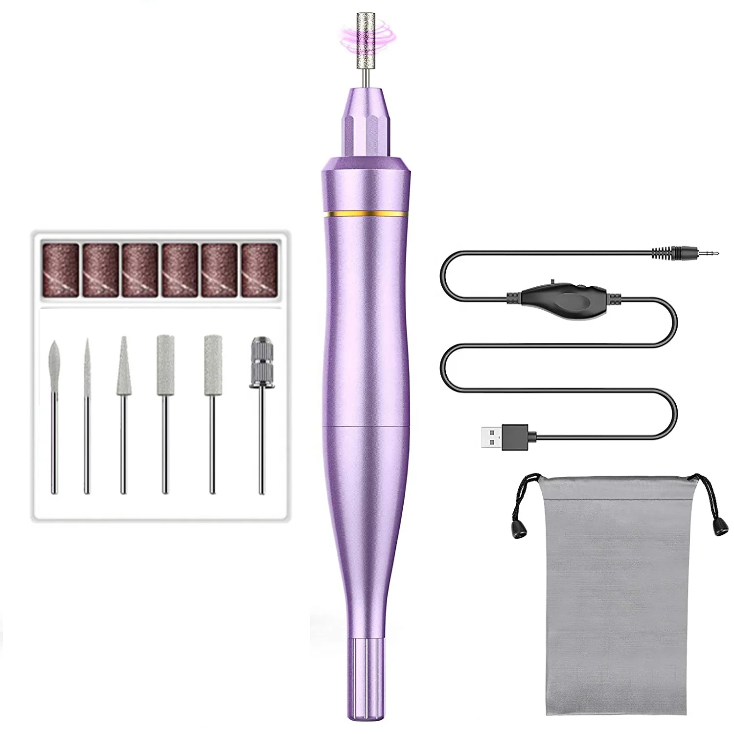 Akumulatorowa elektryczna wiertarka do paznokci 30000 Rpm Broca De Unha E File Akumulatorowa akrylowa wiertarka do paznokci Pro Nail Drill De Manicure Pen and Bit Machine