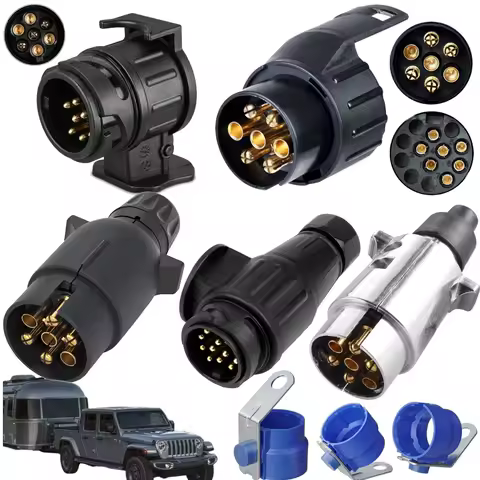 13 To 7 Pin and 7 To 13 Pin Socket Adapter 12V 7 Pin/13 Pin Trailer Caravan Towing Electric Socket Plug Converter For Car Truck
