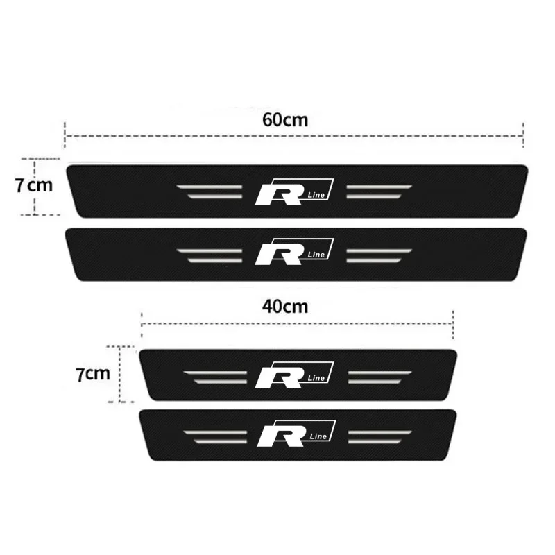 Luminous Car Door Sill Protector Plate for Volkswagen VW Rline R Line Jetta Golf Tiguan Rear Threshold Anti Scratch Stickers