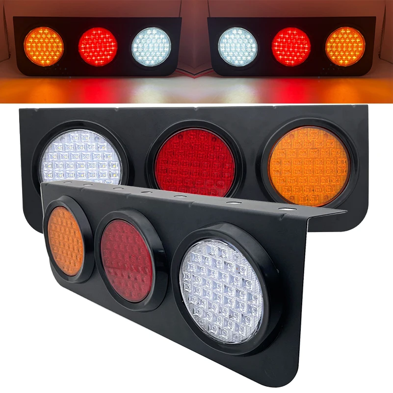 

2pcs LED Tail Lamps Light Rear Foglight Brake Reversing Lights Camper Trailer Truck Lighting Sequential Indicator Waterproof