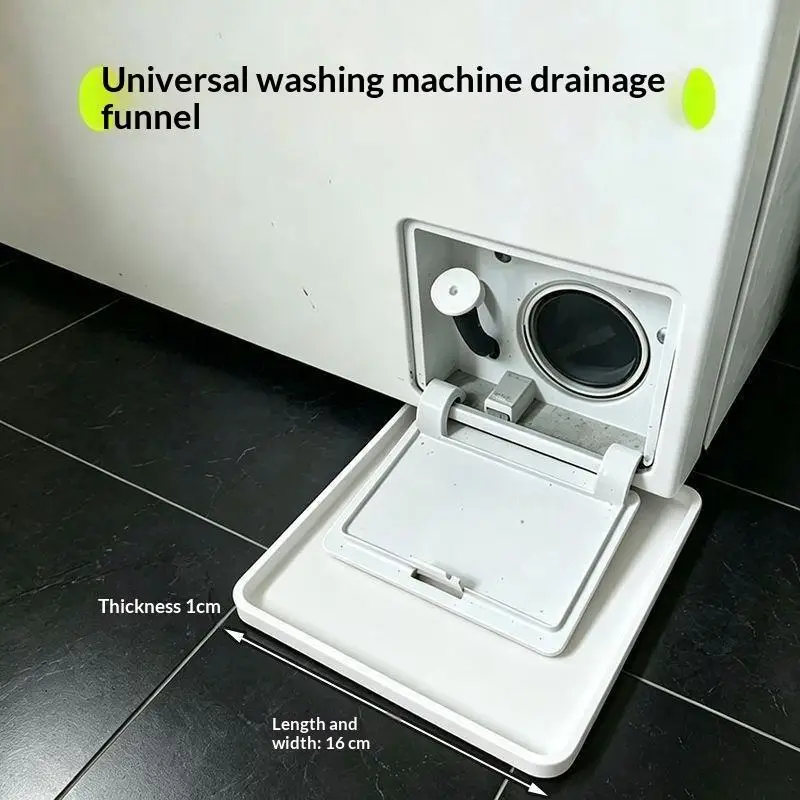 New！Washing Machine Drain Tray Leak-Proof Keeps Floor Clean Washer Drain Guide Tray Simple Durable Water Collection Box