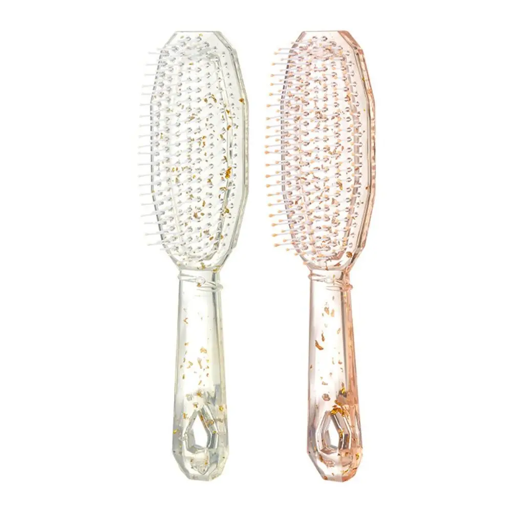 Straight Plastic Clear Ribs Comb Anti-knot Portable Massage Comb Fluffy Styling Scalp Massage Air Cushion Comb Women