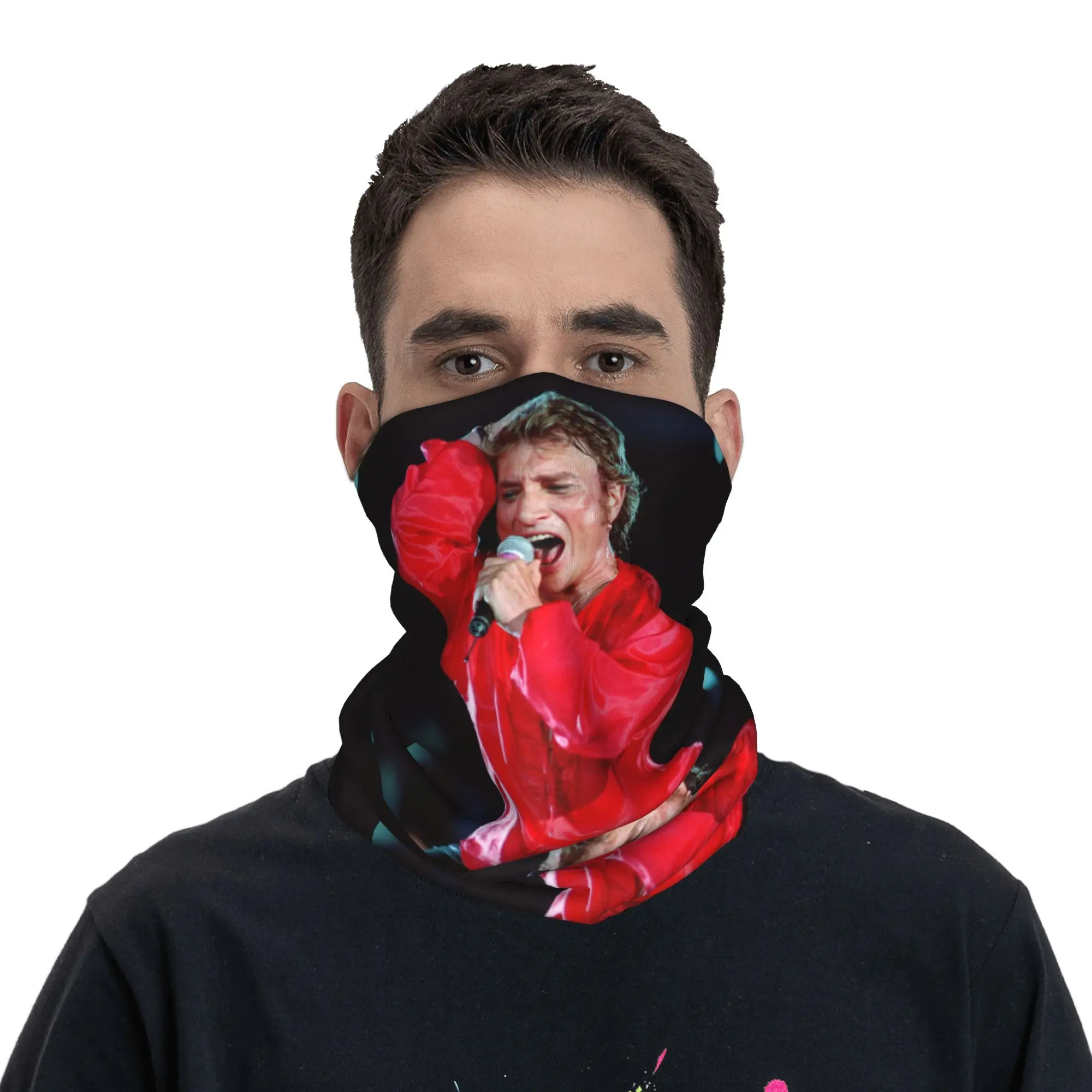 Bandana personalizada para cantante de música de Johnny Hallyday, calentador de cuello para mujeres y hombres, bufanda para esquiar y senderismo, polaina, cubierta facial de Rock francés