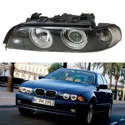 for BMW 5 Series E39 520i 523i 525i 528i 530i 1997-2003 headlight assembly far low beam turn signal lamp angel eye LED aperture