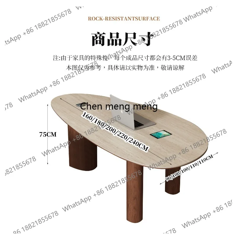 Solid wood travertine rock slab dining table and chair combination walnut dining table medium antique French retro Italian