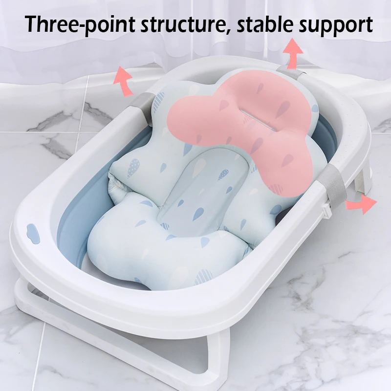 Baby Shower Bath Tub Pad Non-Slip Bathtub Mat Newborn Safe