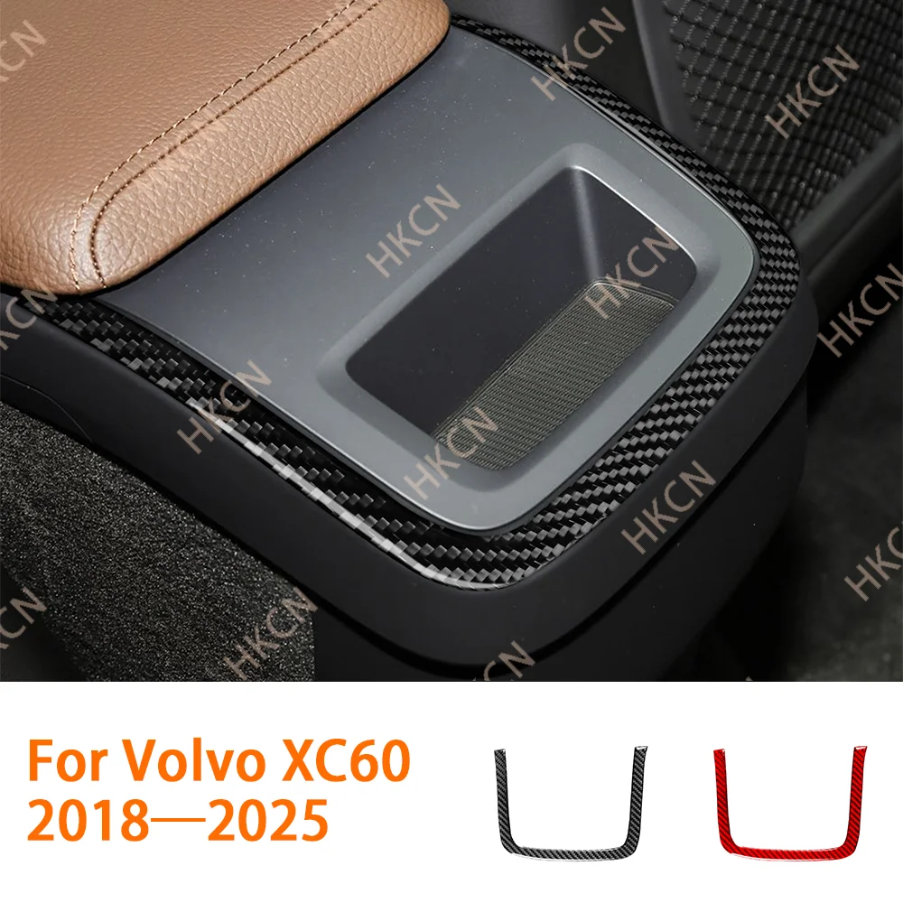 

Внешняя панель для хранения задней консоли, автомобильные аксессуары, внутренняя крышка, наклейка для Volvo XC60 2018-2025, модификация из углеродного волокна