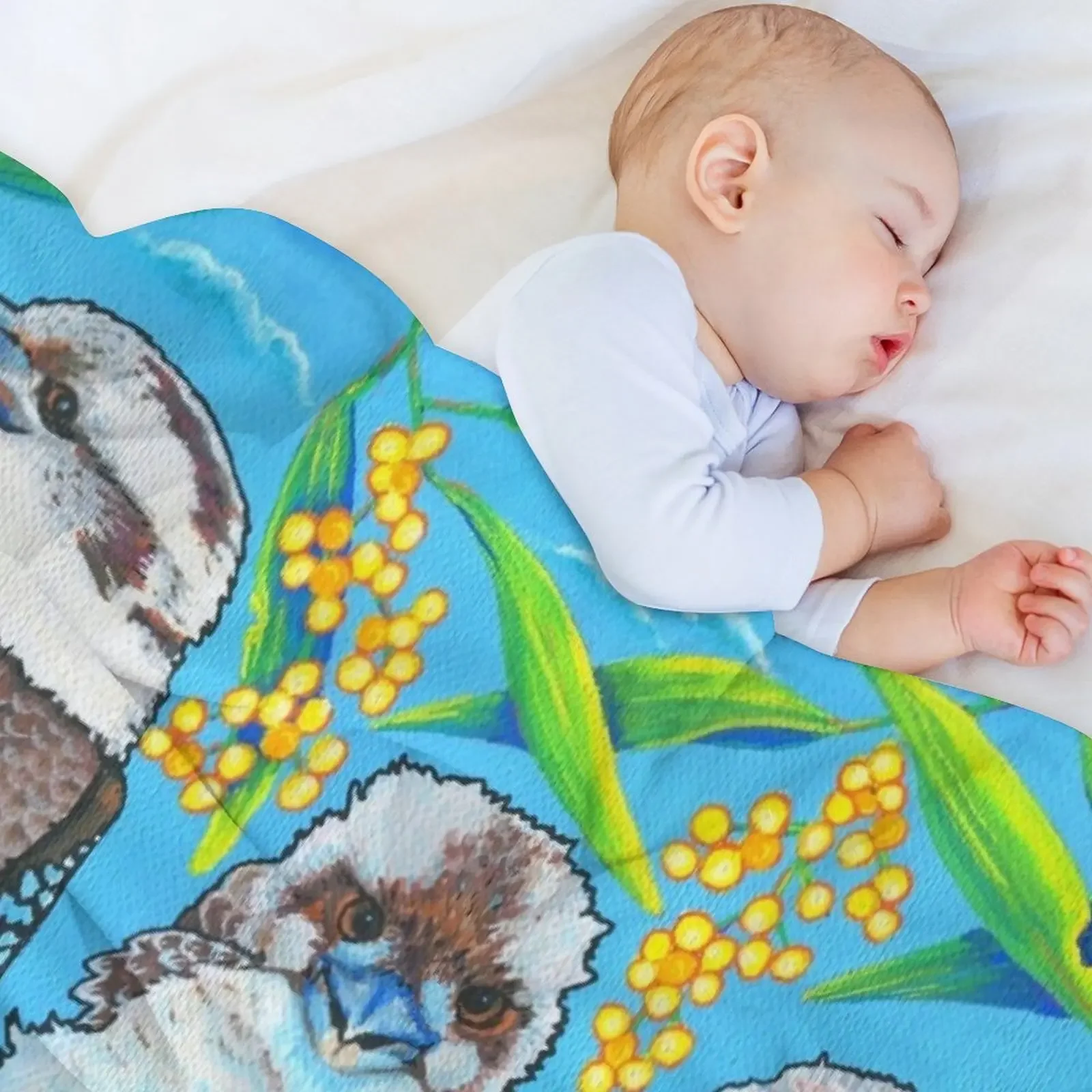 Kindred Kookaburras Throw Blanket Cute Summer Luxury Designer Beach Blankets