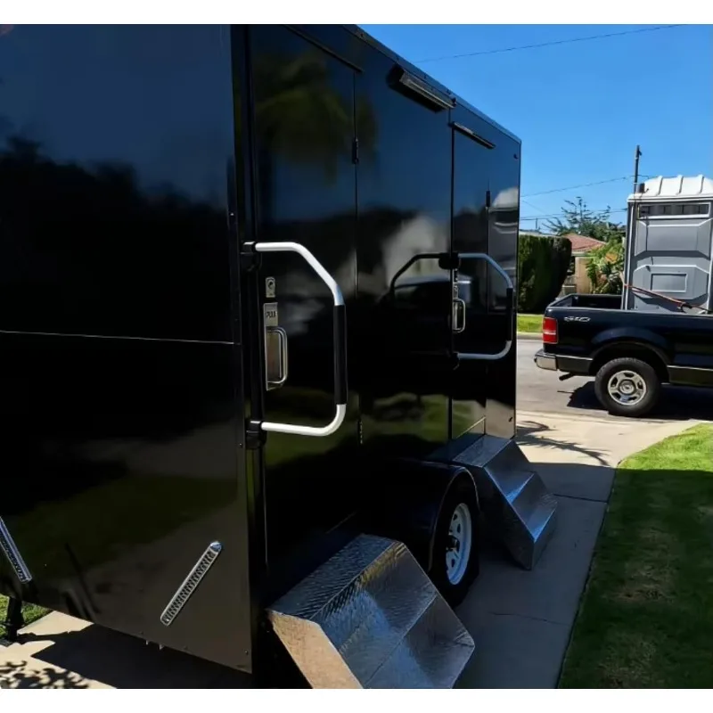 ADA Portable Trailer Restroom Toilet, Luxury Shower with Warm Air Heating, for Weddings Events Film Production