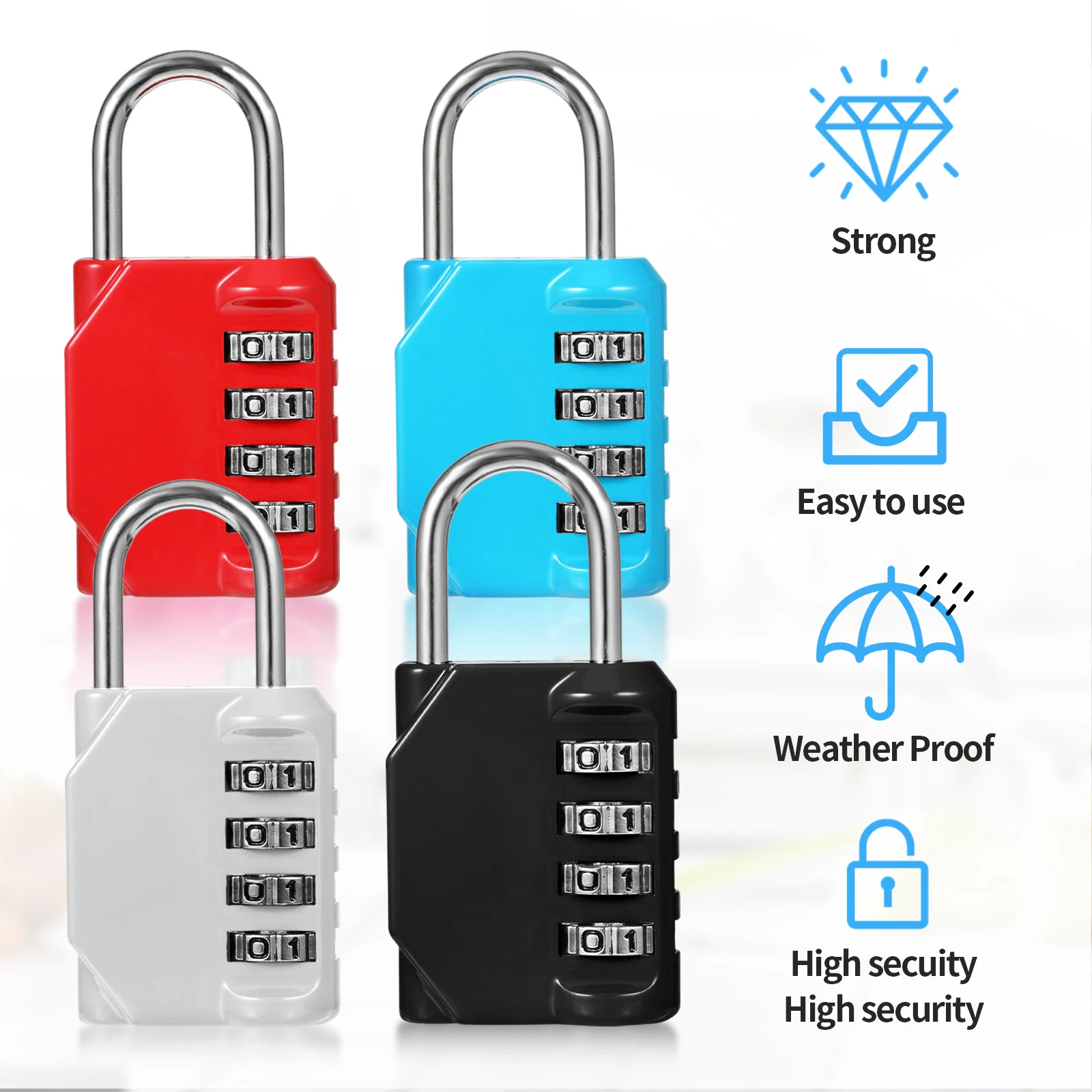 Digital Combination Lock Outdoor Keyless Padlock Suitcase Bag Luggage Safety Protector Door Locking Tool  As shown