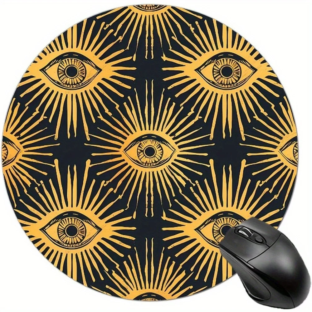 

The evil Eye round mouse pad with anti-slip rubber bottom design is suitable for home office use and high-definition printing