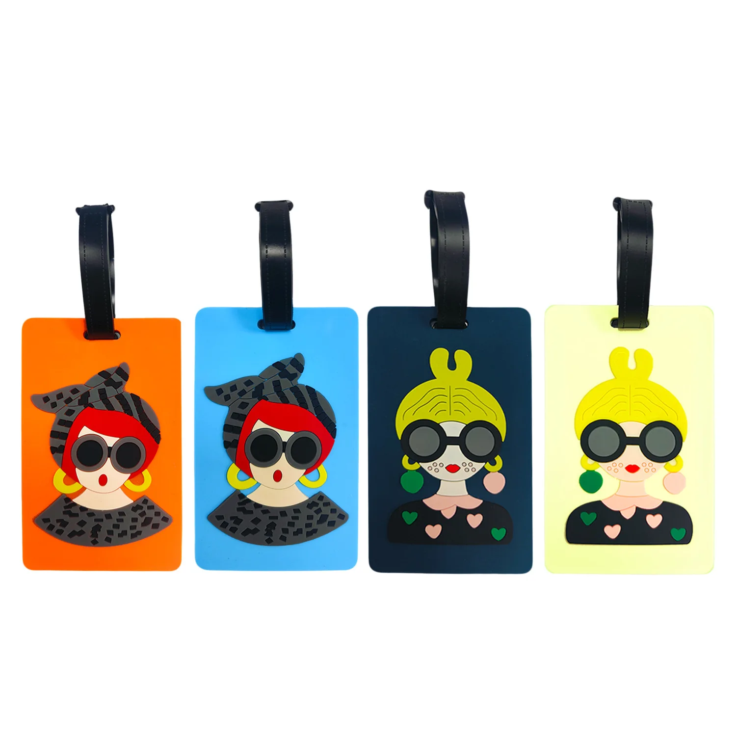 

Fashion Sunglasses Girls PVC Luggage Tags Anti Loss Boarding Identification Tag Id Name Tag Cute Luggage Tag Travel Accessories