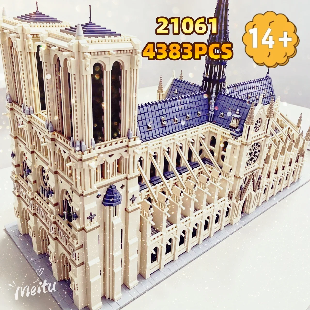 New 4383Pcs Large Classic Gothic Style Cathedral Bricks Model, MOC Architecture Building Blocks Kit for Adult Desktop Decoration