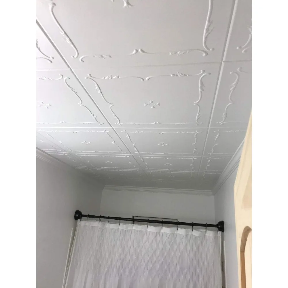 CEILINGS R05 Потолочная плитка из пенопласта с клеем (256 кв. ft./футляр), упаковка из 96, однотонный белый