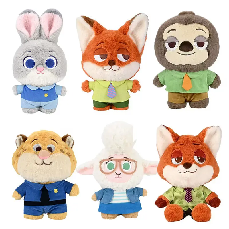 Huawang Disney Zootopia Cute Plush Dolls Nick Wilde Judy Hopps Flash Clawhauser Bellwether Stuffed Toys For Kids Birthday Gifts