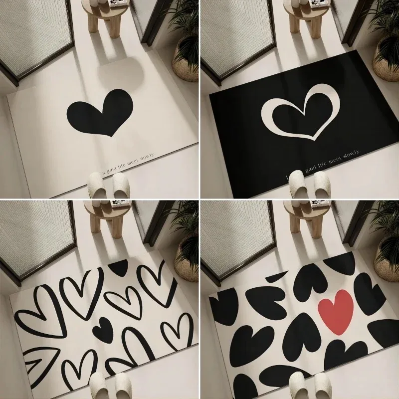 Love Heart Printed Pattern Door Mat Decoration Home Bathroom Floor Mat