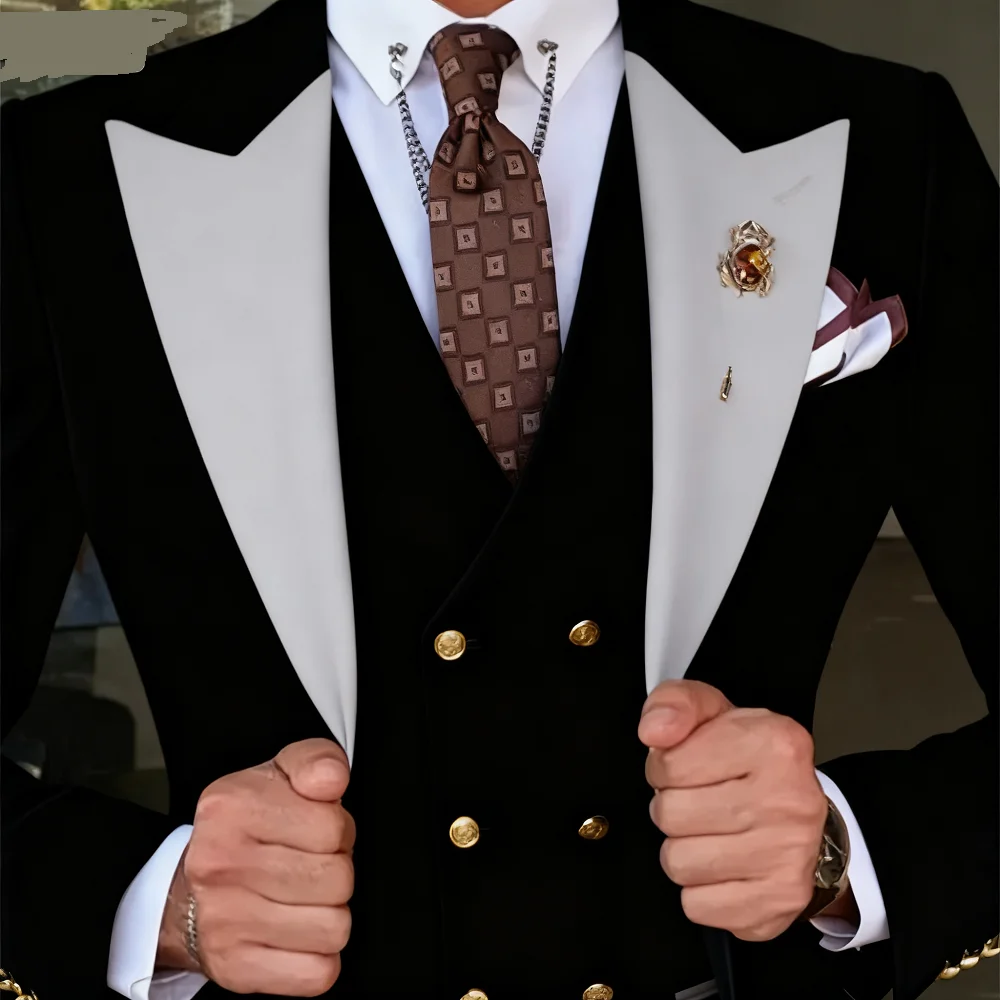 Esmoquin de 3 piezas para hombre, color Burdeos, Formal, de negocios, ajustado, para boda, informal, para padrinos de boda, banquete clásico, conjunto de traje de fiesta en casa