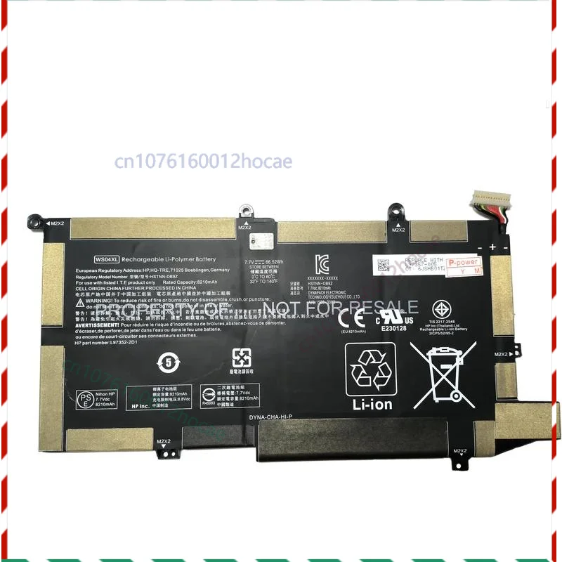 

Оригинальный аккумулятор 66,52 Втч WS04XL HSTNN-DB9Z L97352-2D1 L97357-005 для HP Spectre x360 14t-ea 14t-ea000