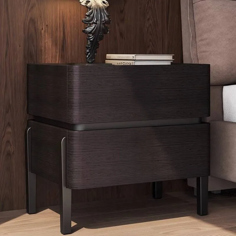 

Italian Organizer Nightstands Storage Designer Black Luxury Drawer Bedside Table Salon Nordic Mesita Noche Furniture Home
