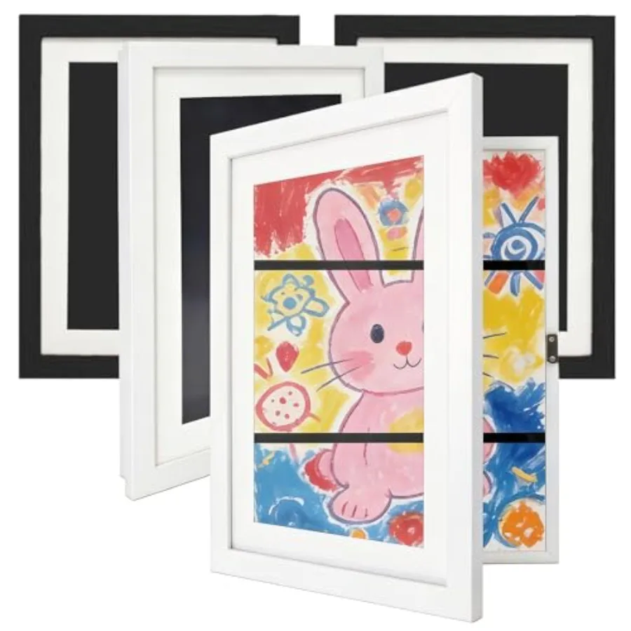 

Рамки для картин 8,5x11, 4 шт., с открывающимся передом, для сменных изображений, вмещают по 150 работ, для хранения и демонстрации на стене